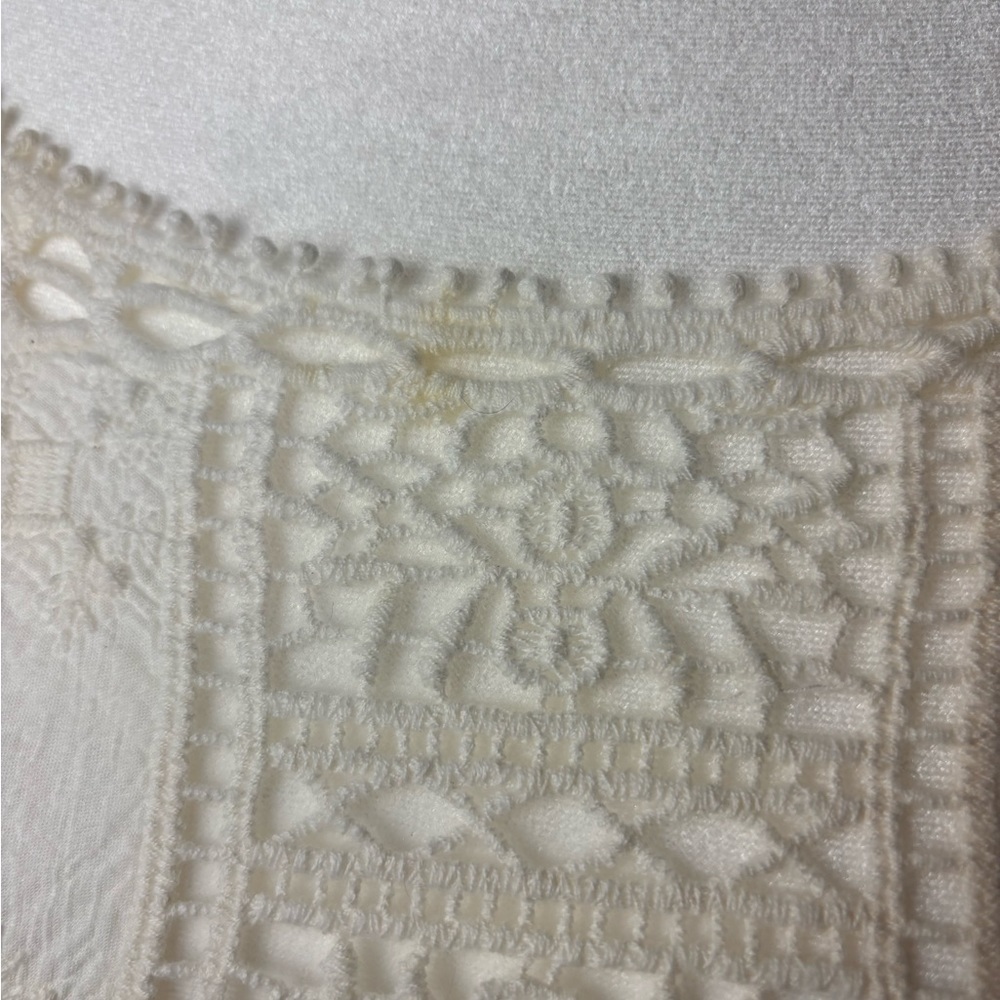 Democracy Top/Short Gauzy Material Crochet Inlays Cap Sleeves Size Small - Picture 4 of 4